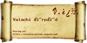 Valachi Árpád névjegykártya