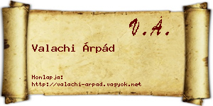 Valachi Árpád névjegykártya