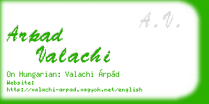 arpad valachi business card